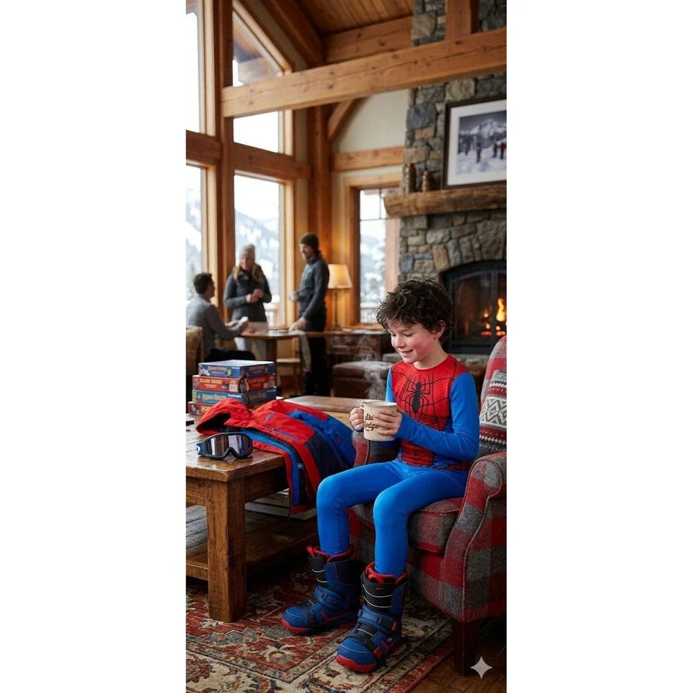 ClimateRight by Cuddl Duds Boys Spiderman Thermal Baselayer Set Medium 8/10 NEW